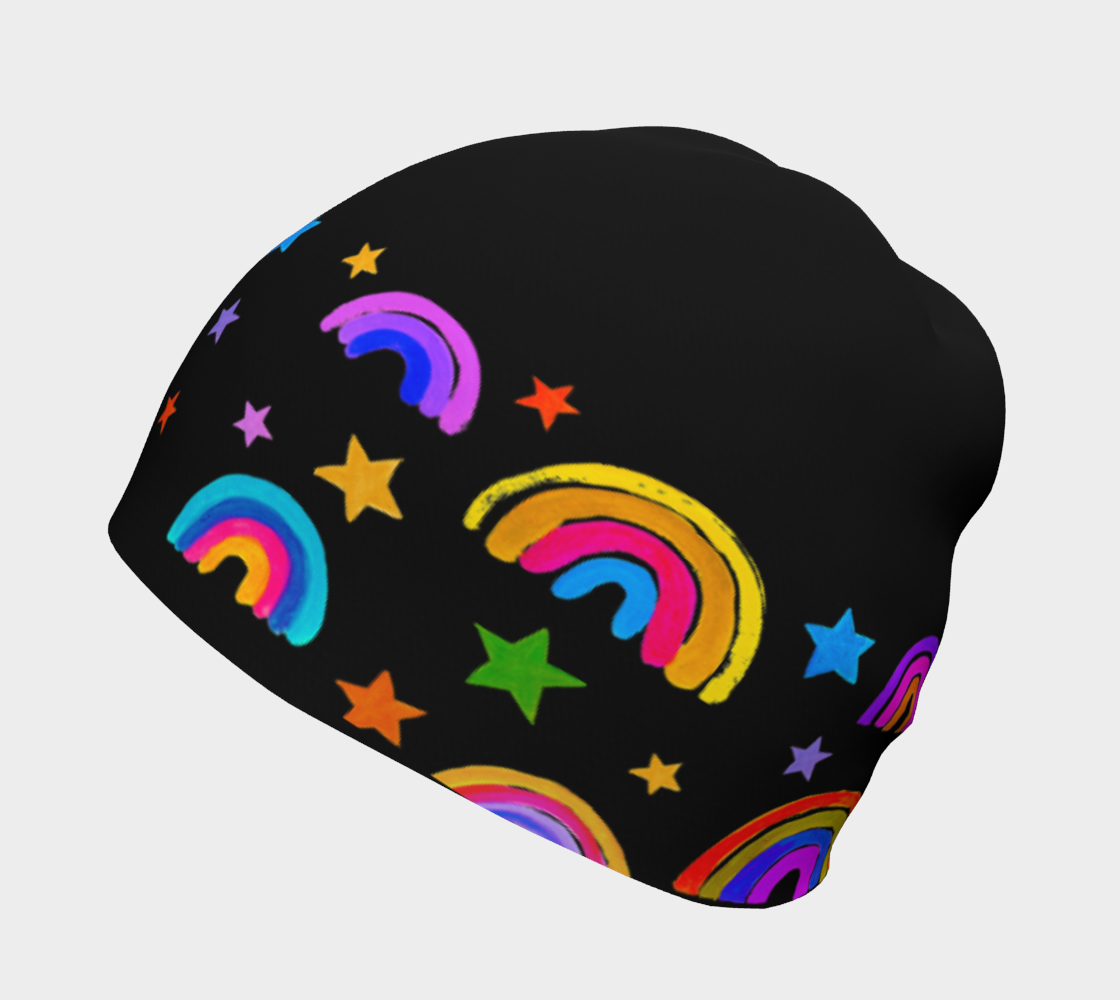 Rainbows and Stars 2.0 Black Beanie preview #2