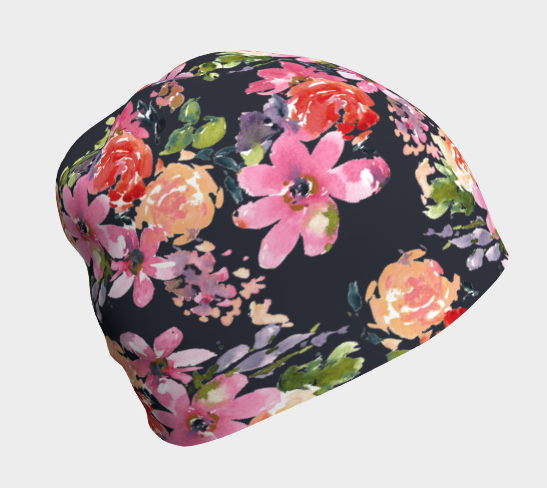 Indigo Floral Beanie preview