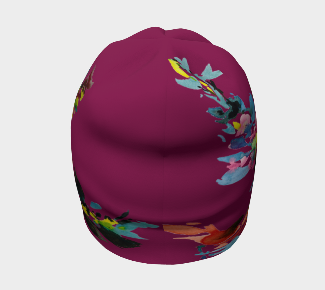 Floral on Plum Beanie preview #4