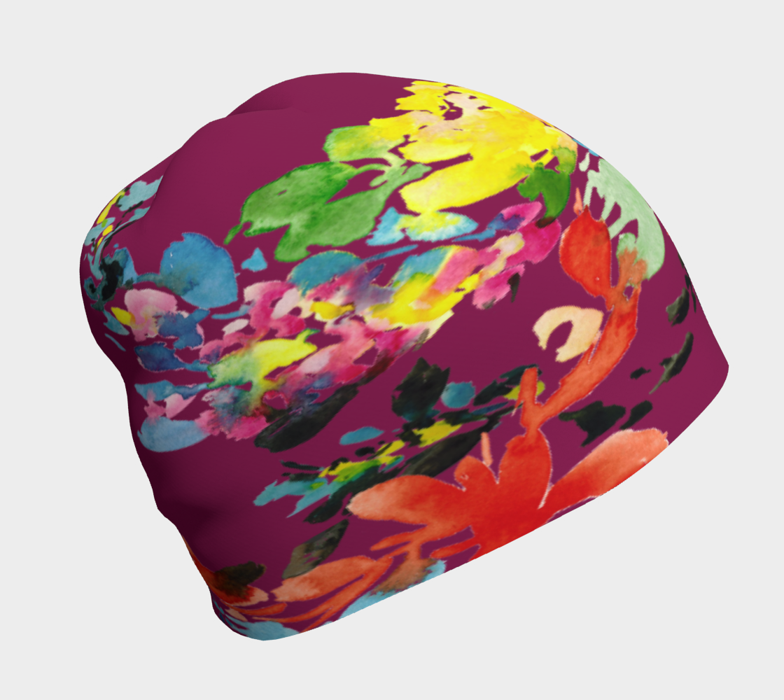 Floral on Plum Beanie preview