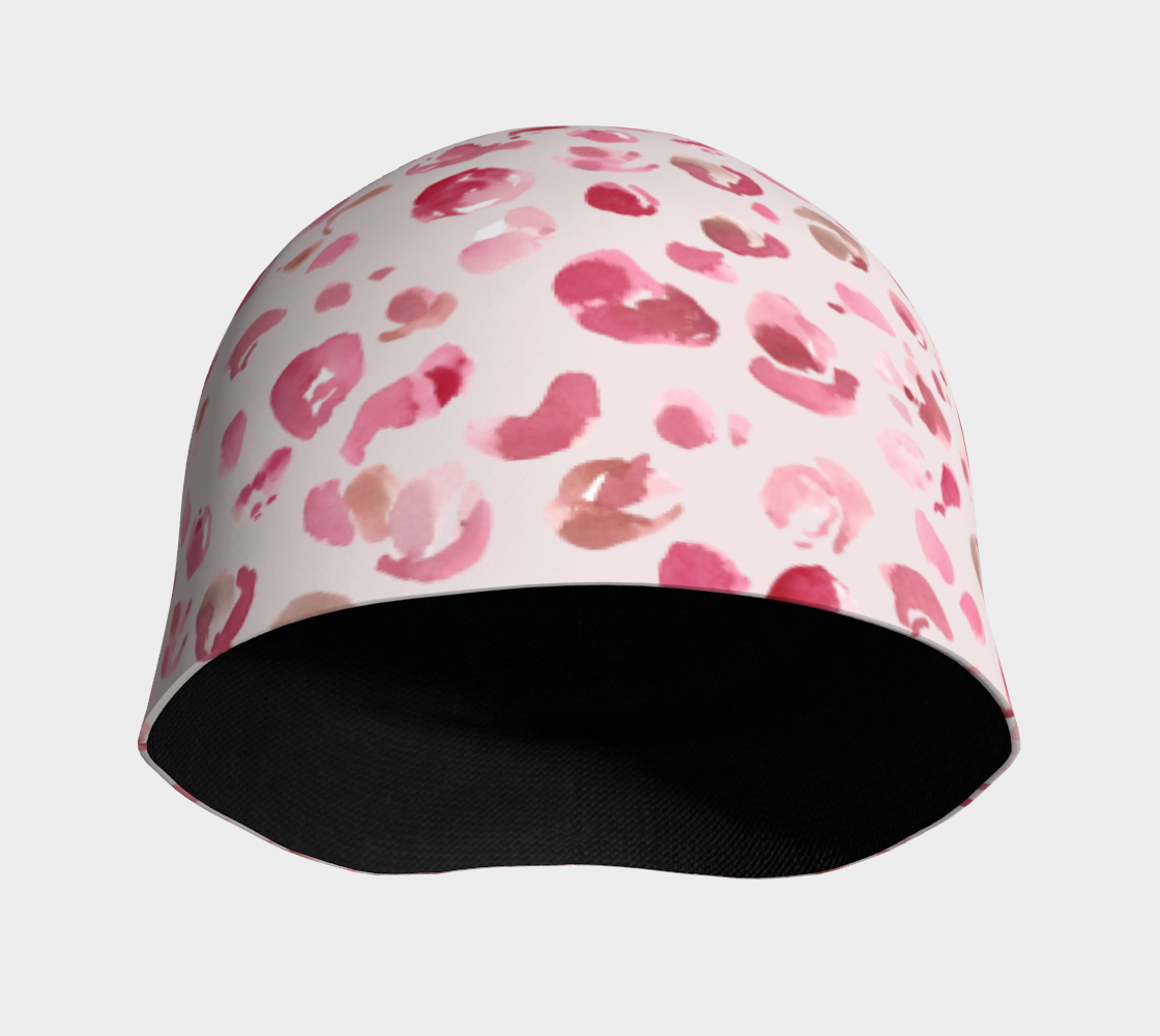 Pink Leopard Print Beanie preview #3