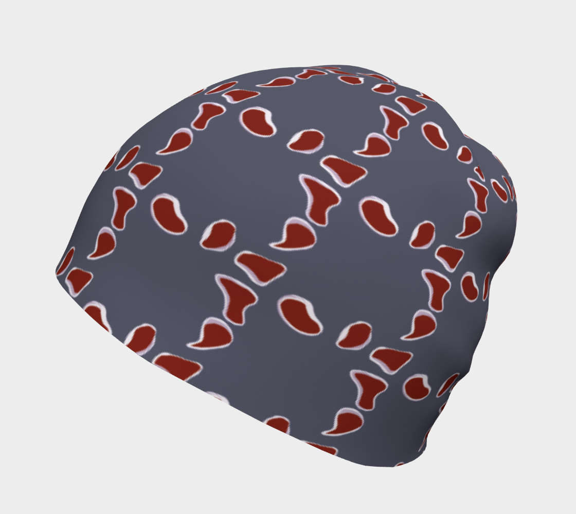 Blob Grid in Dark Red on Gray preview #2