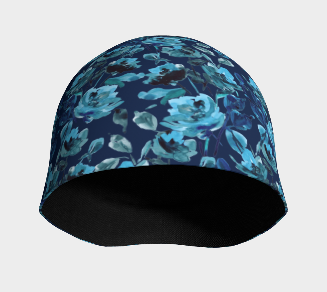 blue rose beanie hat preview #3