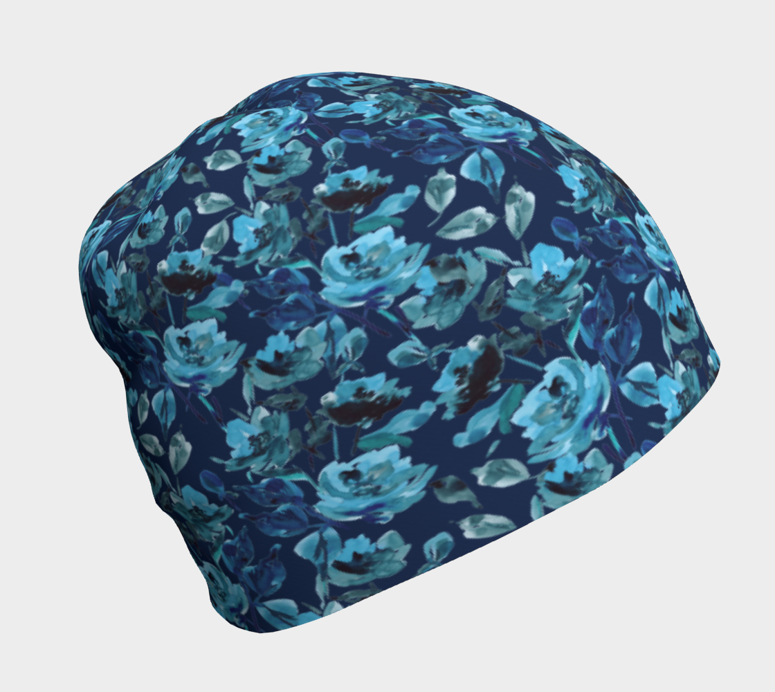 blue rose beanie hat preview
