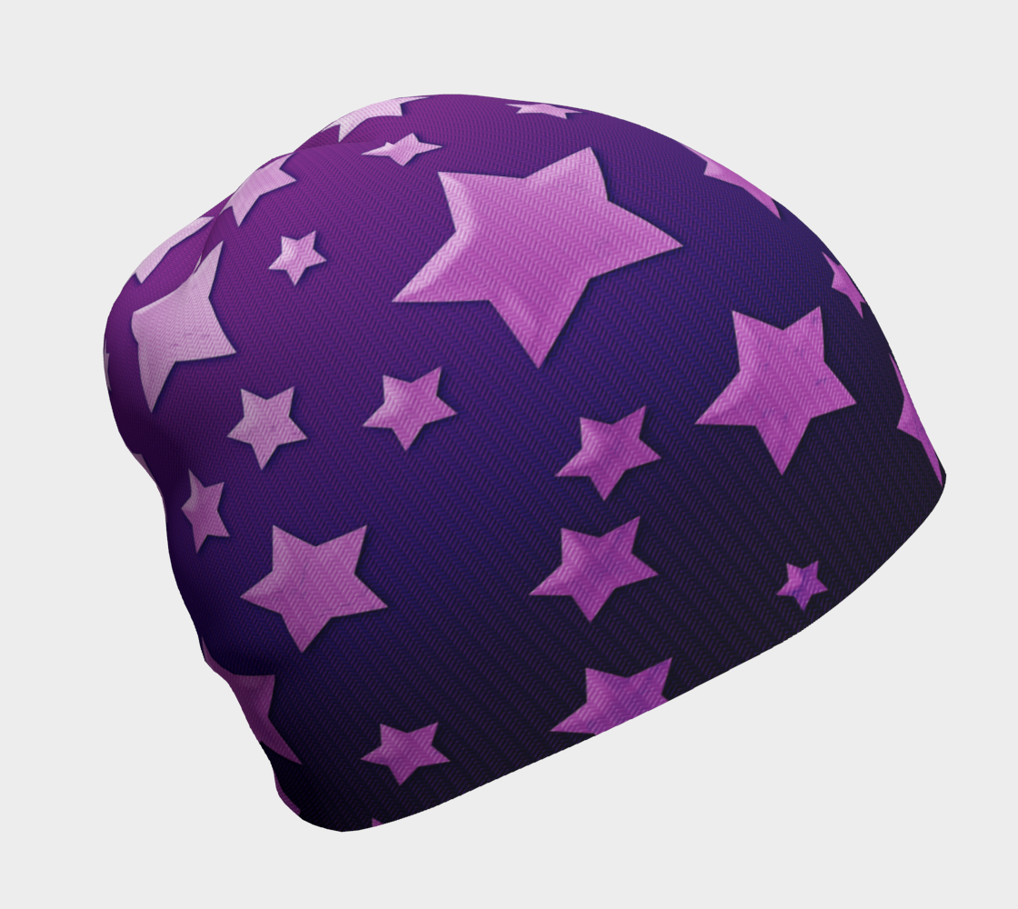 Aperçu de Ombre Purple Pink Floating Stars Herringbone Print Pattern