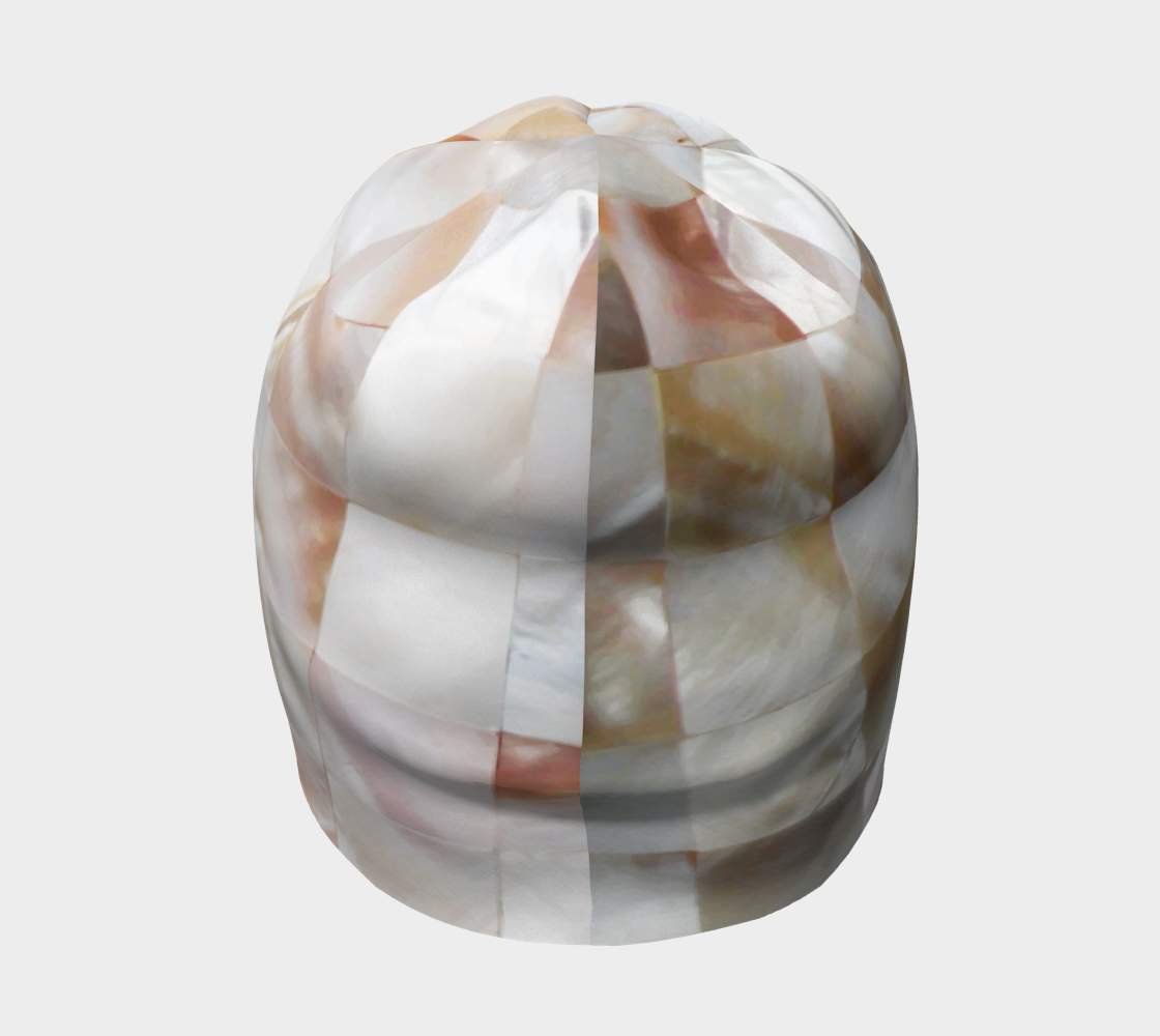 Mother of Pearl, Exotic Tiles Photography, Neutral Minimal Geometrical Graphic Design Beanie Miniature #5
