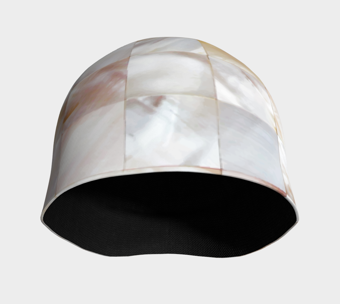 Aperçu de Mother of Pearl, Exotic Tiles Photography, Neutral Minimal Geometrical Graphic Design Beanie #3