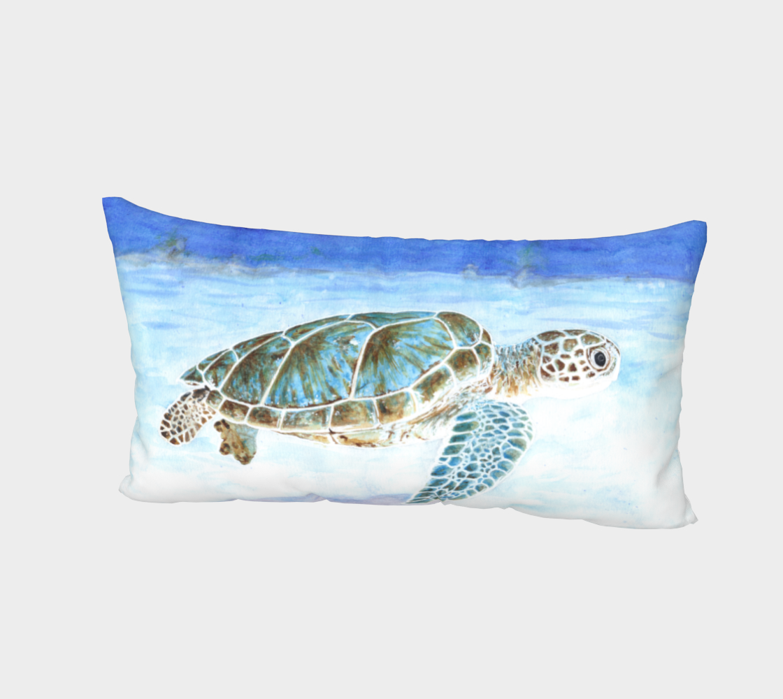 Sea turtle underwater Bed Pillow Sham preview #2
