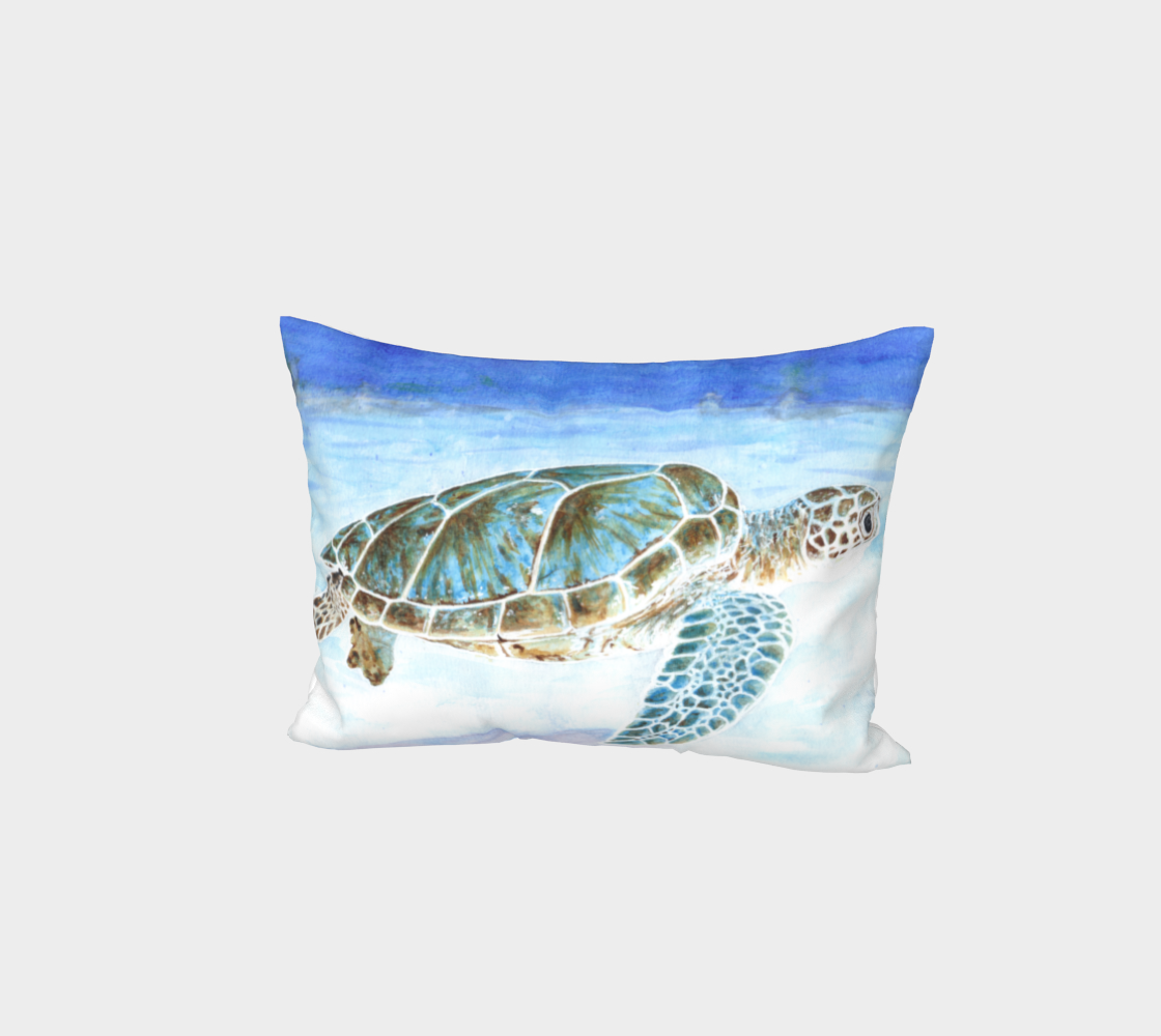 Sea turtle underwater Bed Pillow Sham aperçu