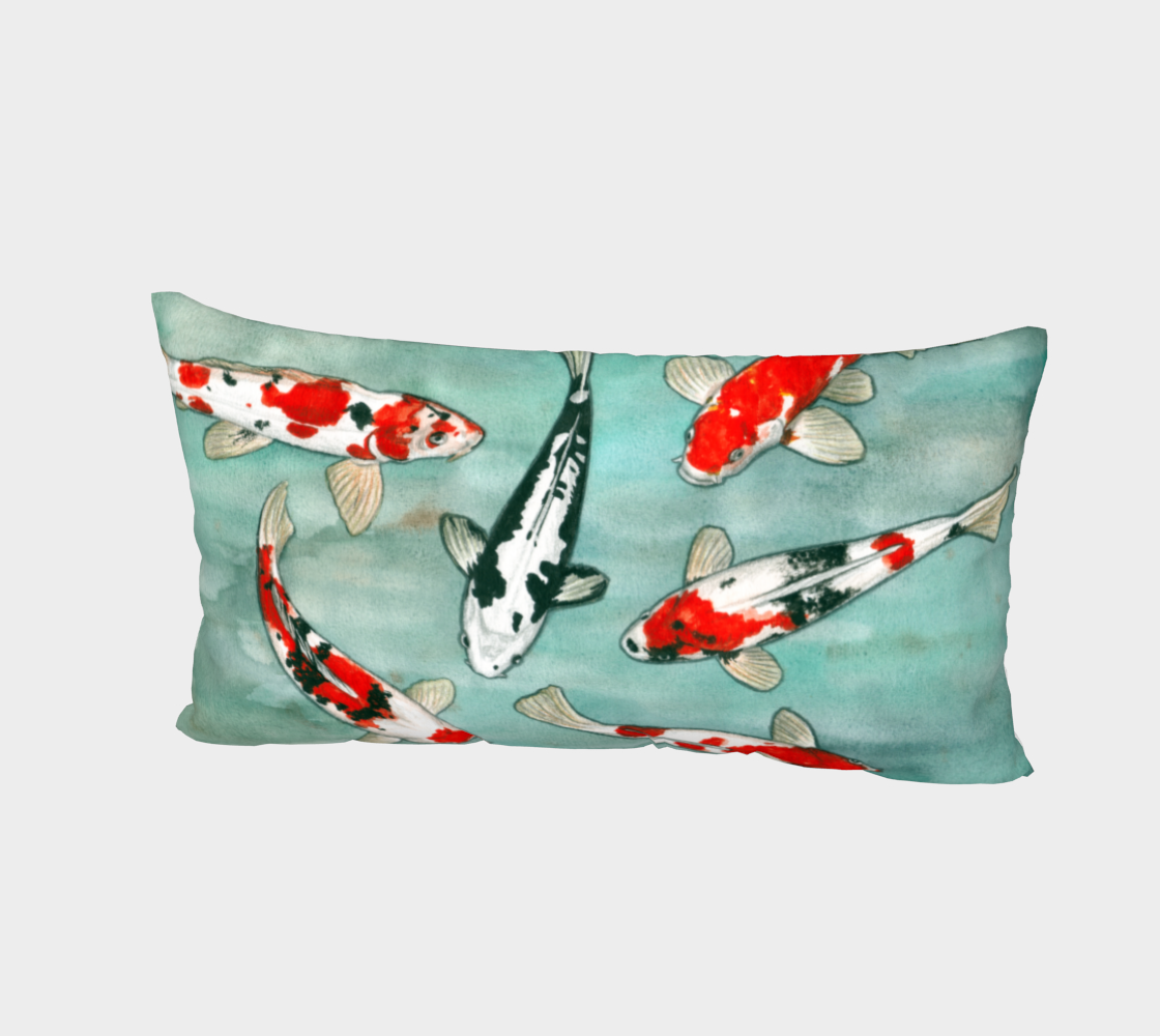 Aperçu de Le ballet des carpes koï Bed Pillow Sham #2