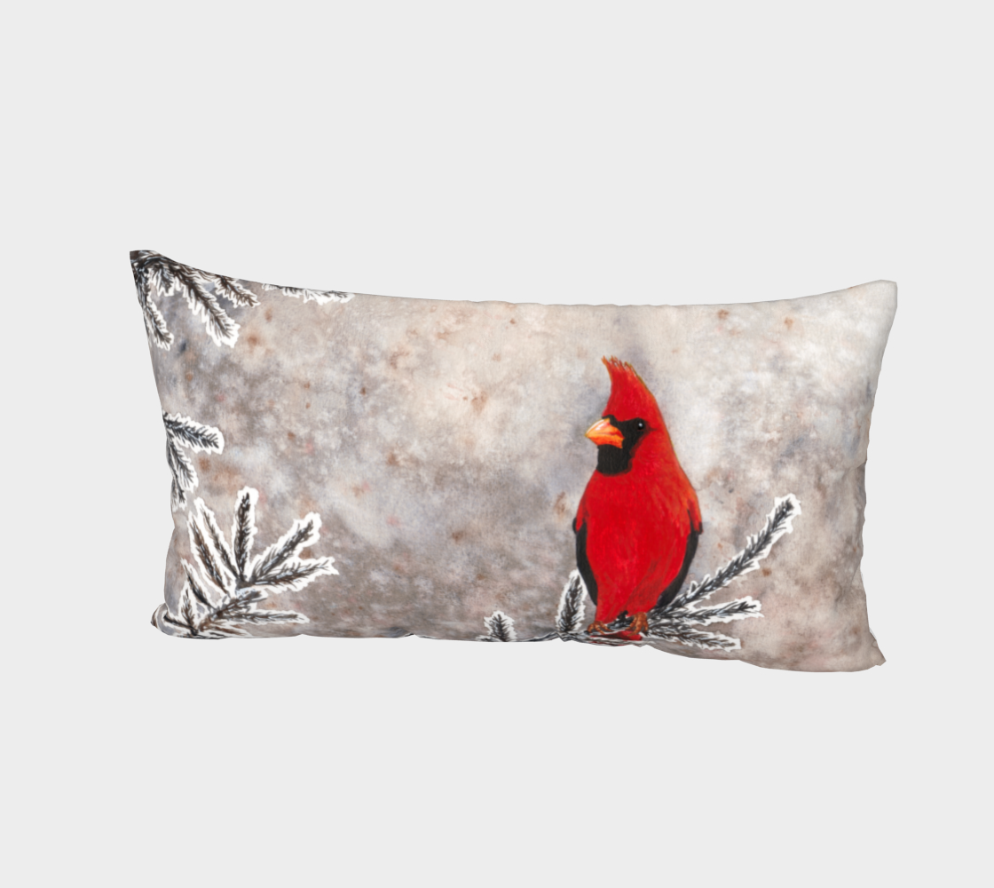 Aperçu de The red cardinal in winter Bed Pillow Sham #2