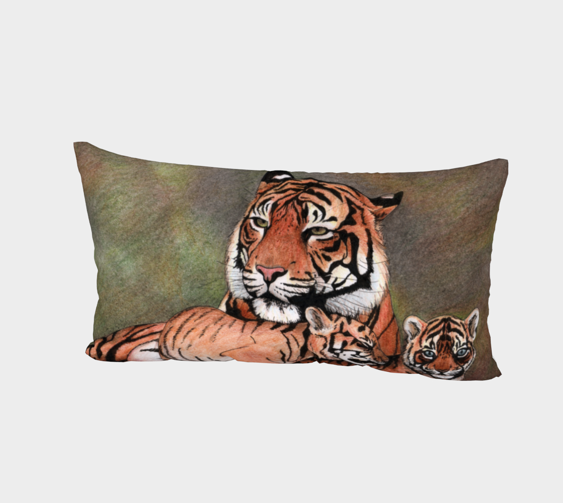 Aperçu de Family tigers Bed Pillow Sham #2