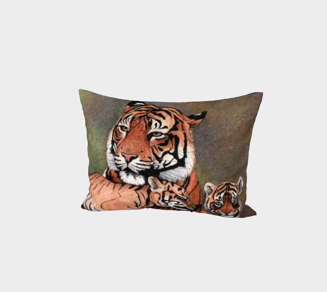 Family tigers Bed Pillow Sham aperçu