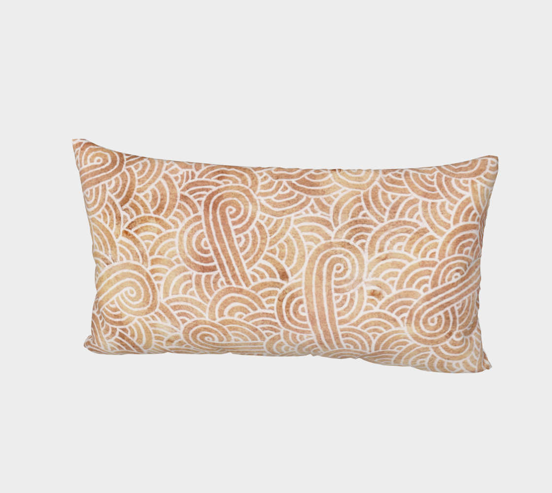 Iced coffee and white swirls doodles Bed Pillow Sham preview #2