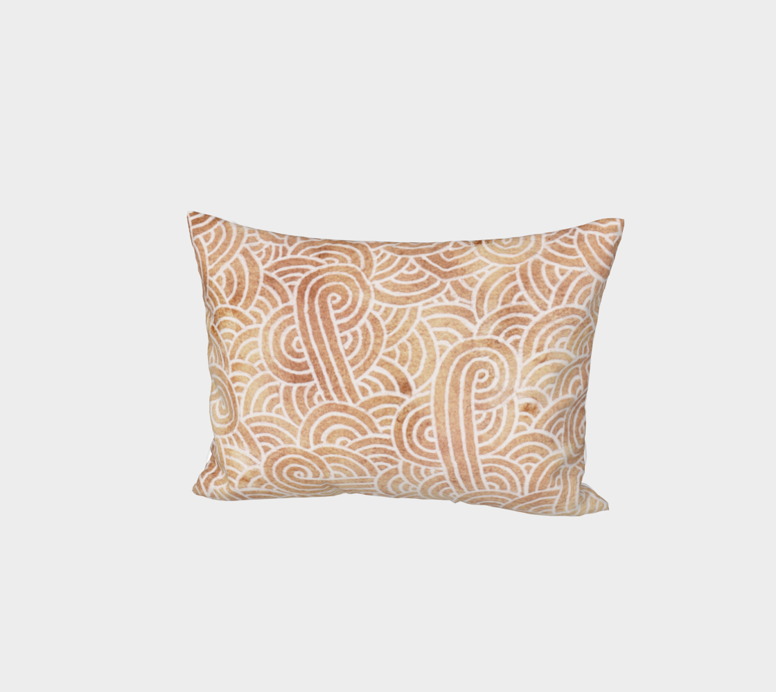 Iced coffee and white swirls doodles Bed Pillow Sham aperçu