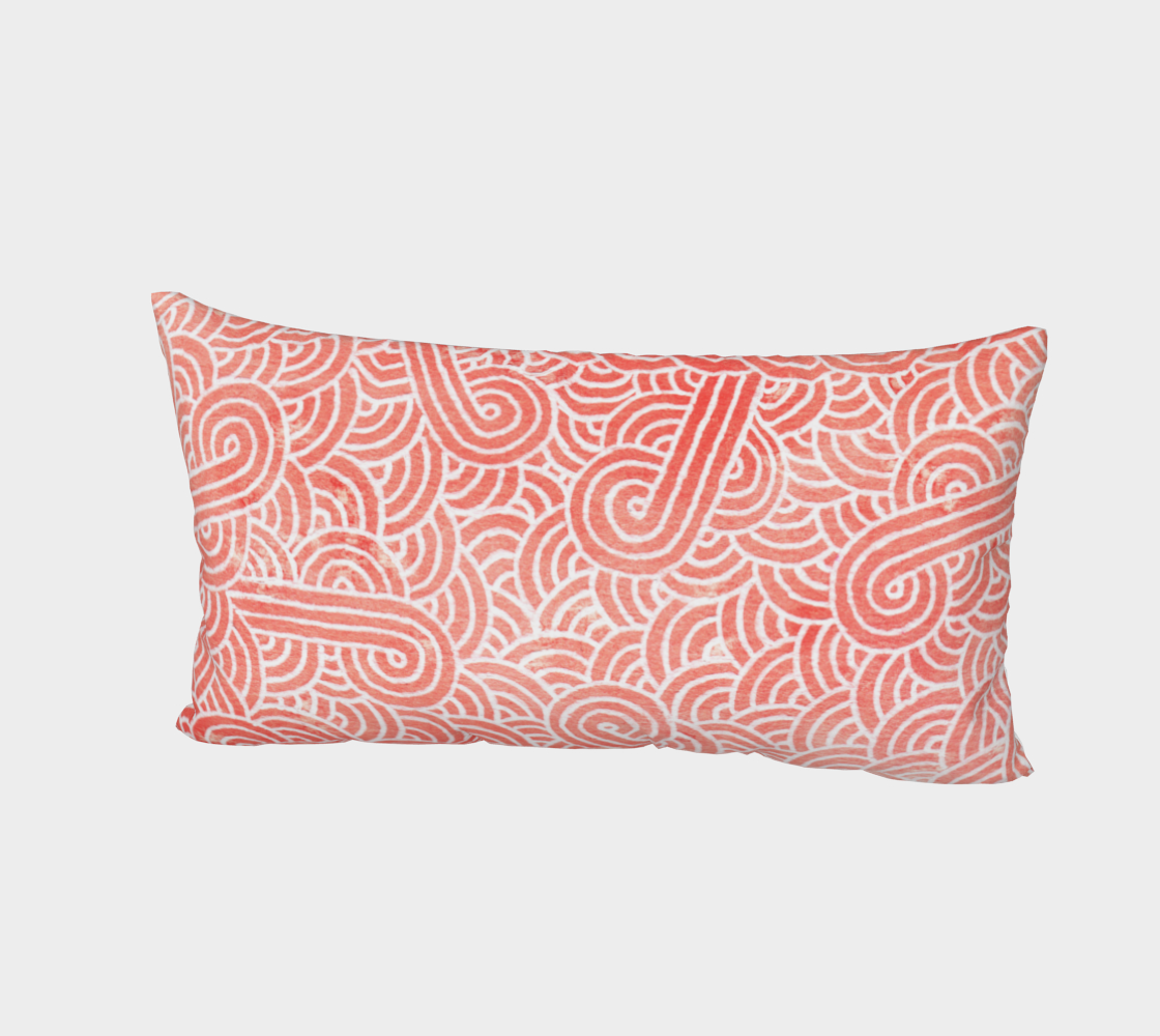 Peach echo and white swirls doodles Bed Pillow Sham preview #2