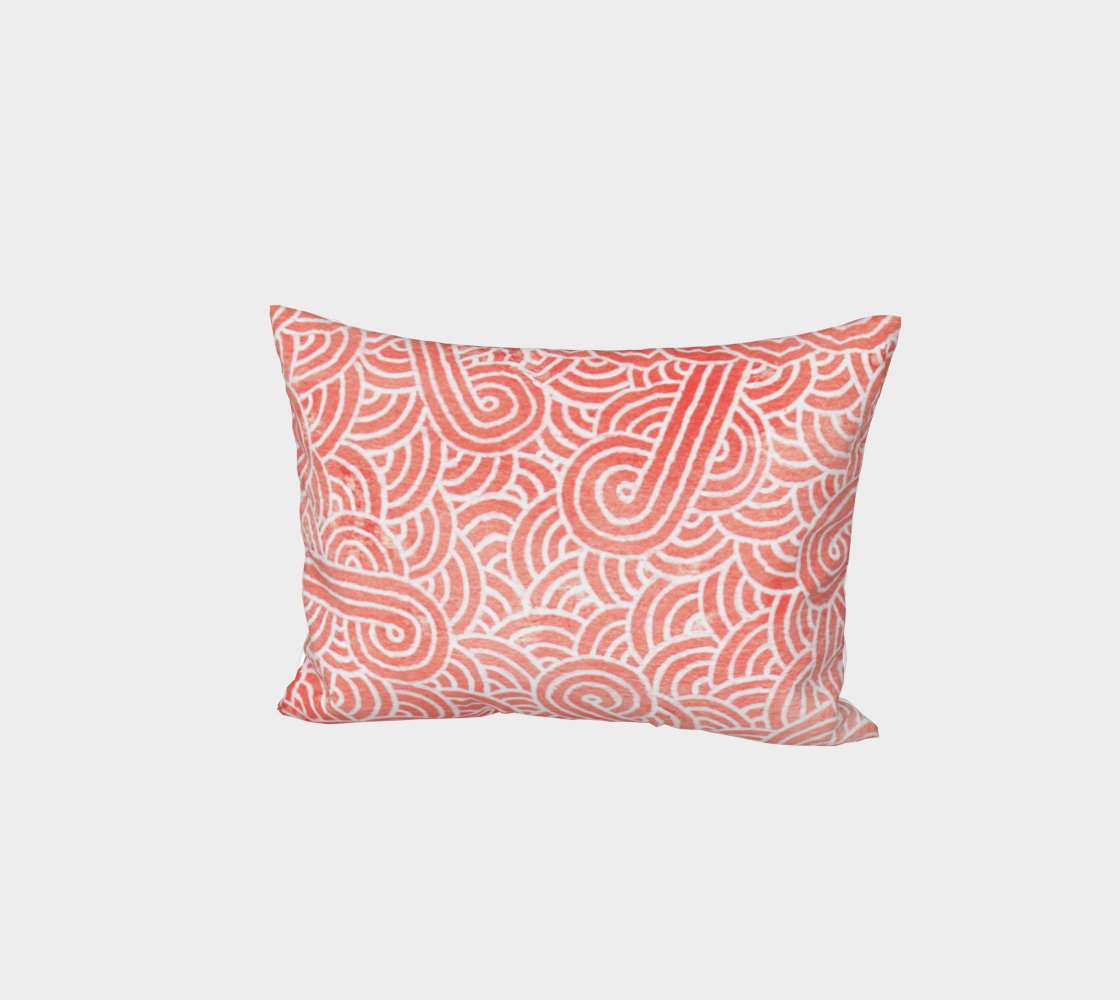 Peach echo and white swirls doodles Bed Pillow Sham preview #1
