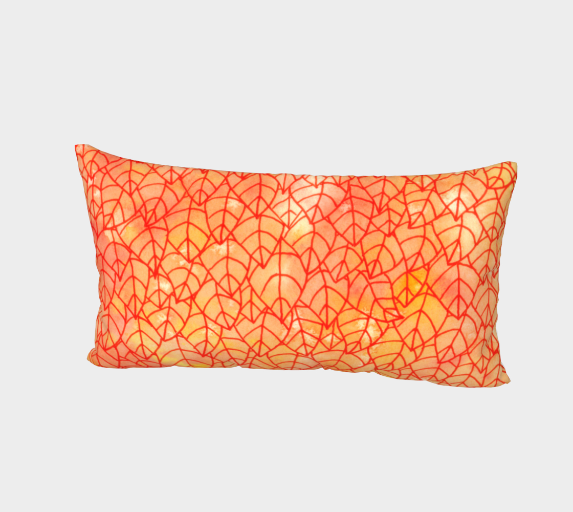 Autumn foliage watercolor Bed Pillow Sham 3D preview