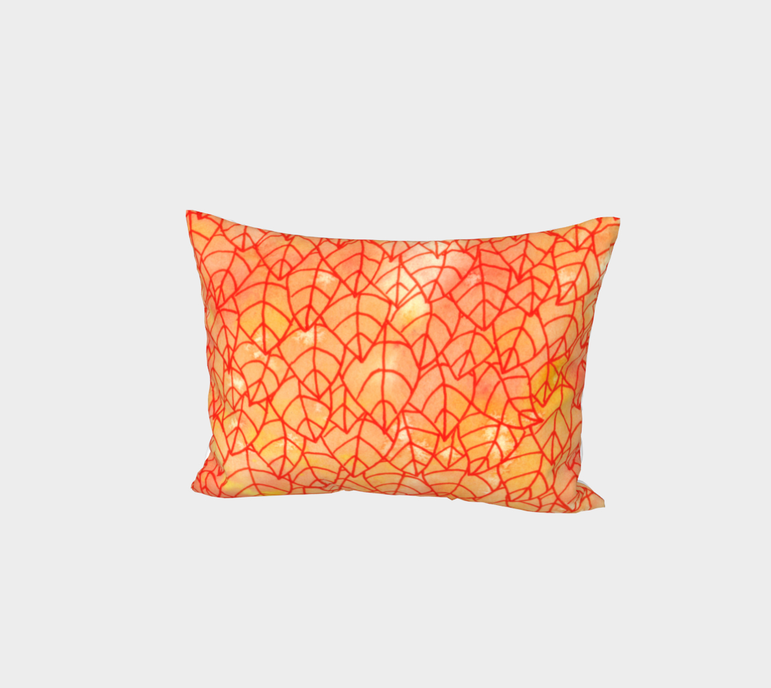 Autumn foliage watercolor Bed Pillow Sham preview #1