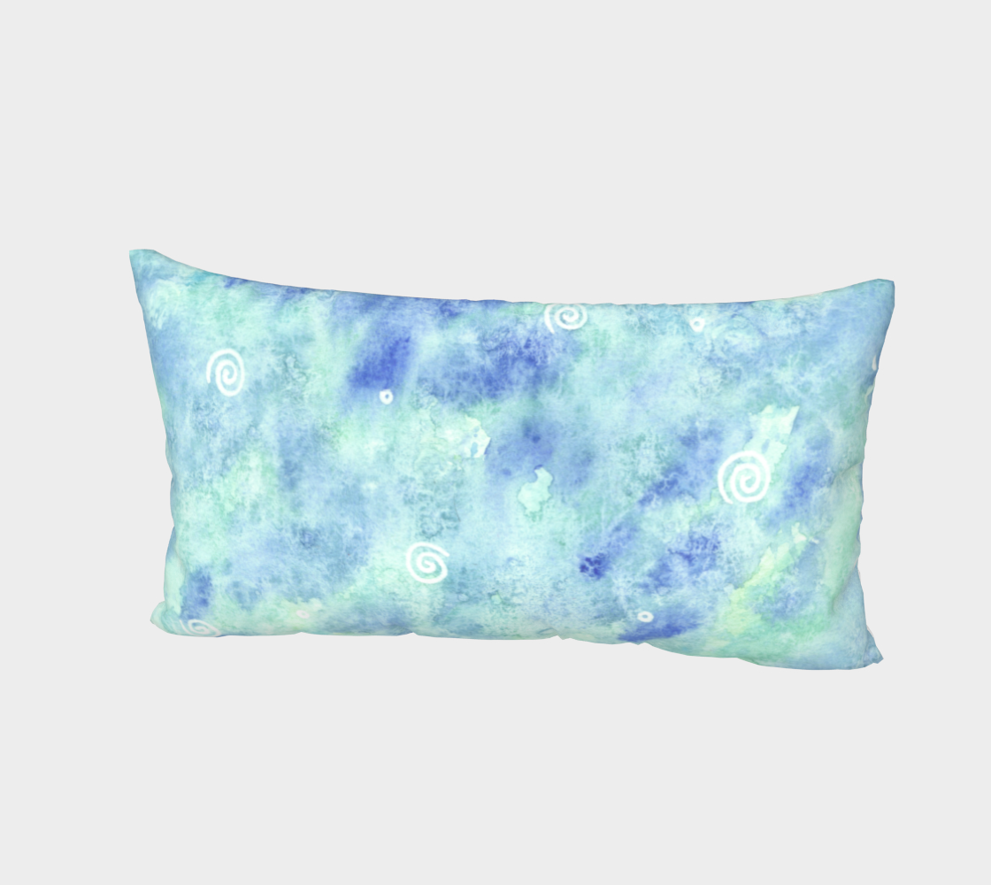 Blue lagoon watercolor Bed Pillow Sham preview #2