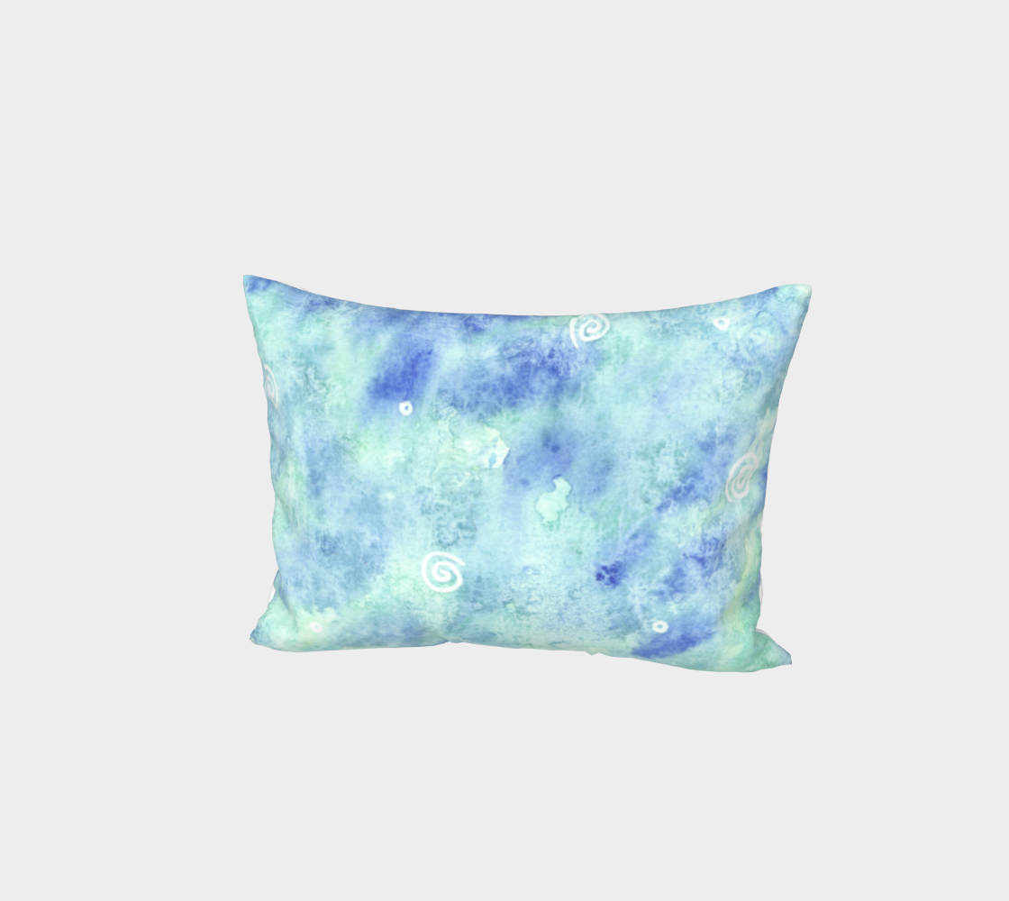Blue lagoon watercolor Bed Pillow Sham preview