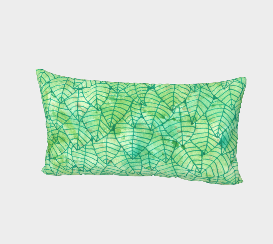 Green foliage watercolor Bed Pillow Sham preview #2