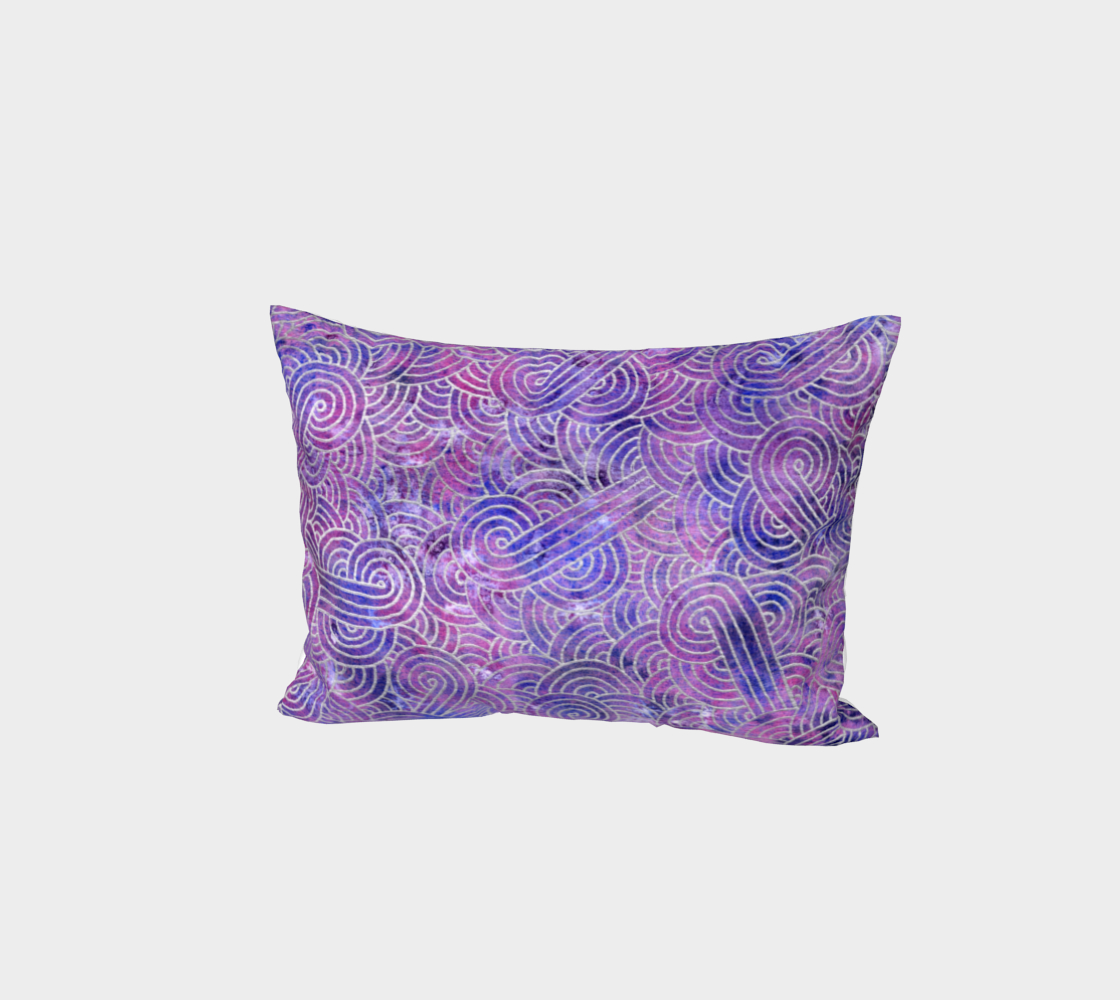 Purple and faux silver swirls doodles Bed Pillow Sham preview #1