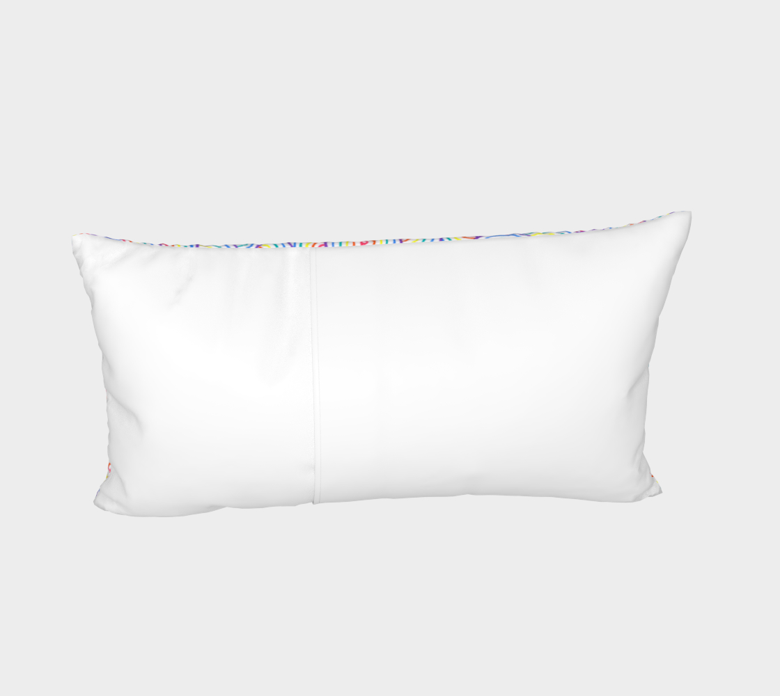 Rainbow and white swirls doodles Bed Pillow Sham preview #4