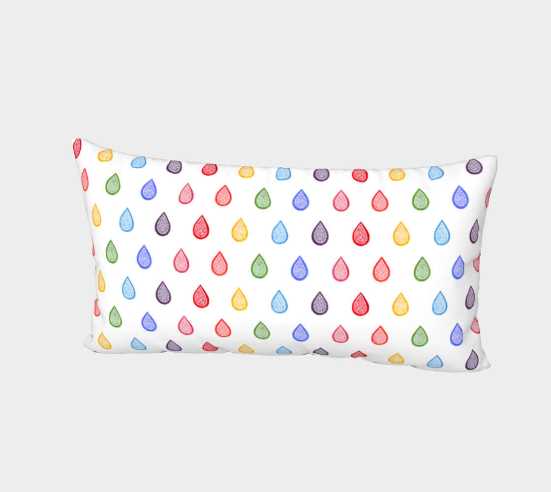 Rainbow raindrops Bed Pillow Sham preview #2