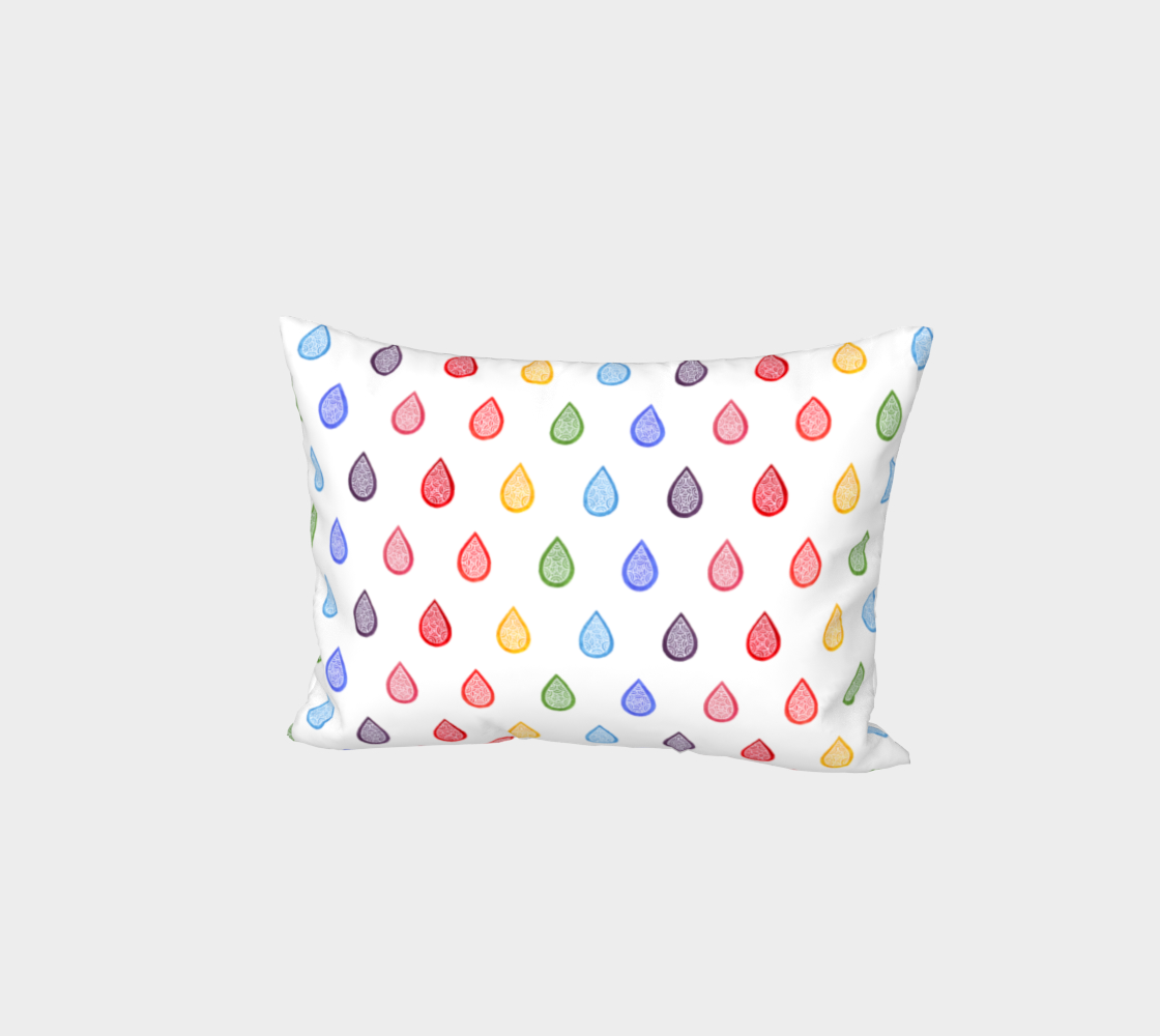 Rainbow raindrops Bed Pillow Sham preview #1