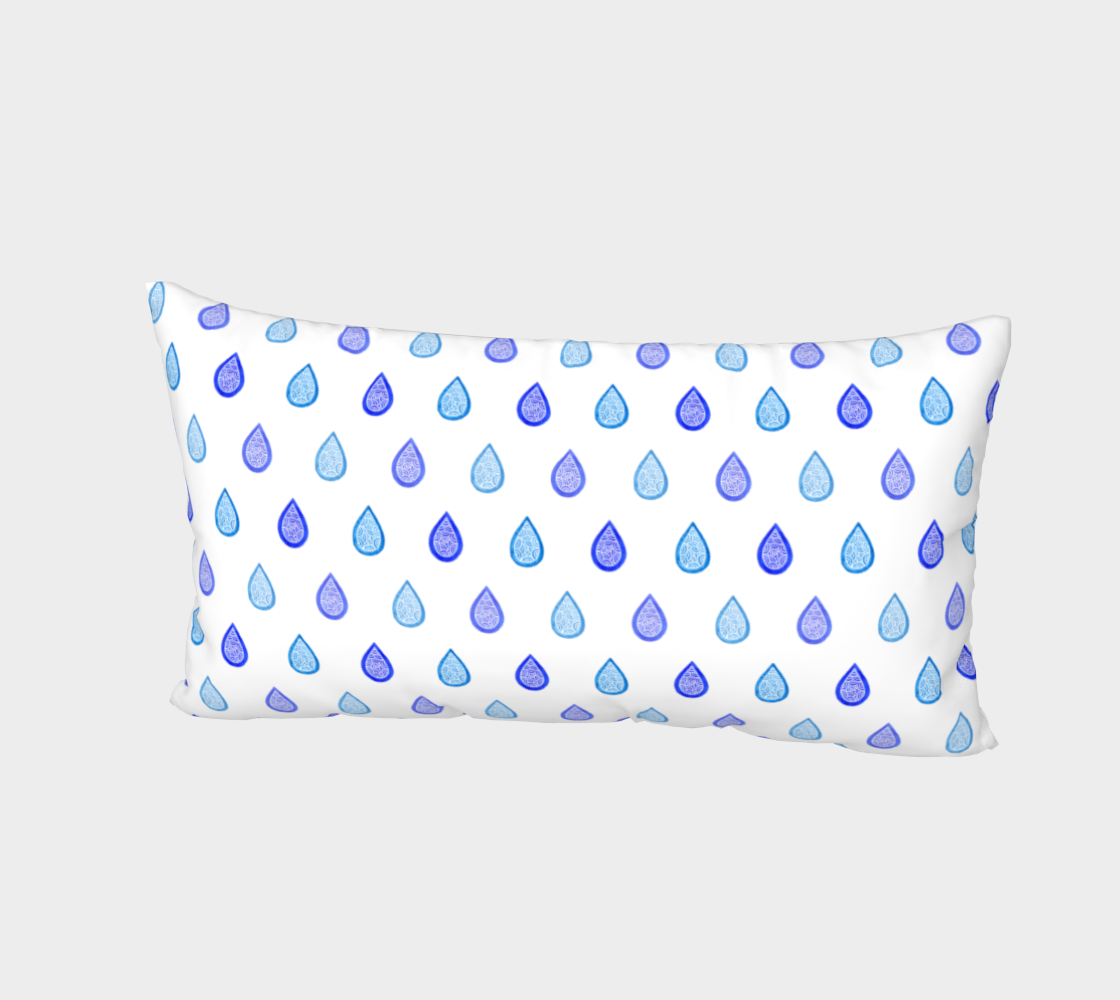 Blue raindrops Bed Pillow Sham 3D preview