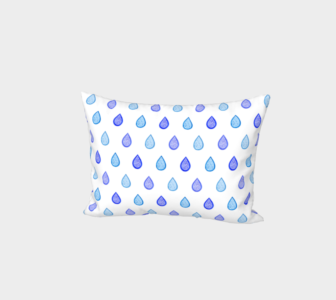 Blue raindrops Bed Pillow Sham preview #1