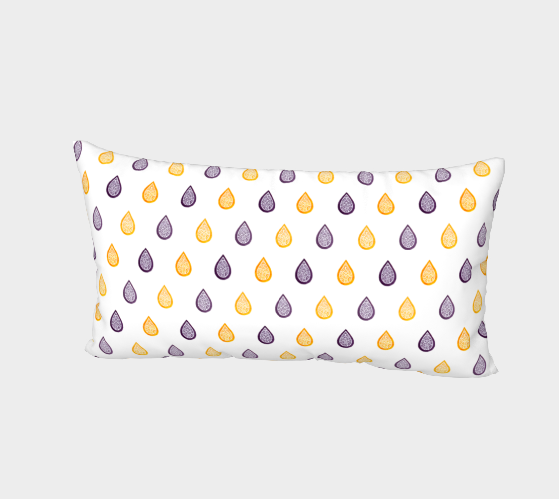 Purple and yellow raindrops Bed Pillow Sham preview #2