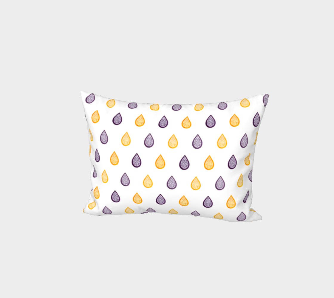 Purple and yellow raindrops Bed Pillow Sham preview #1
