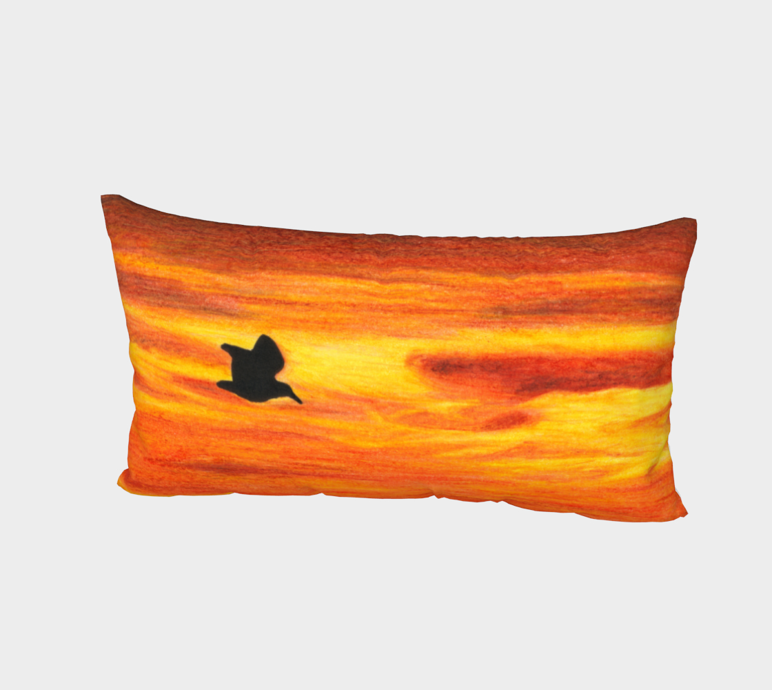 Sunset with bird Bed Pillow Sham thumbnail #3