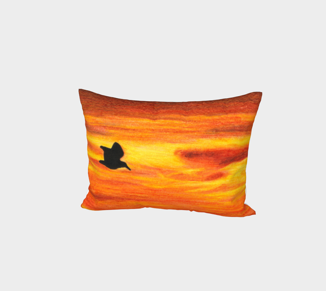 Sunset with bird Bed Pillow Sham preview #1