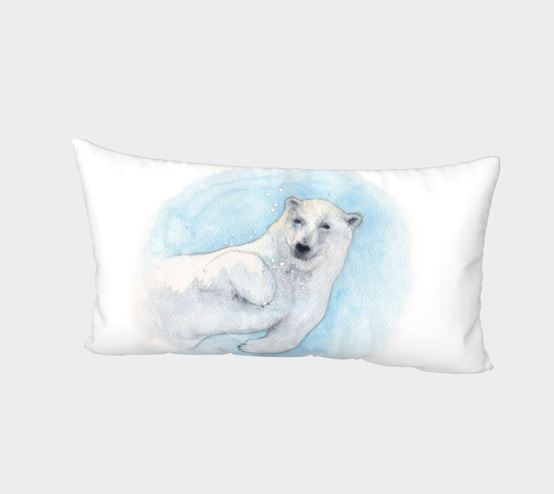 Polar bear underwater Bed Pillow Sham preview #2