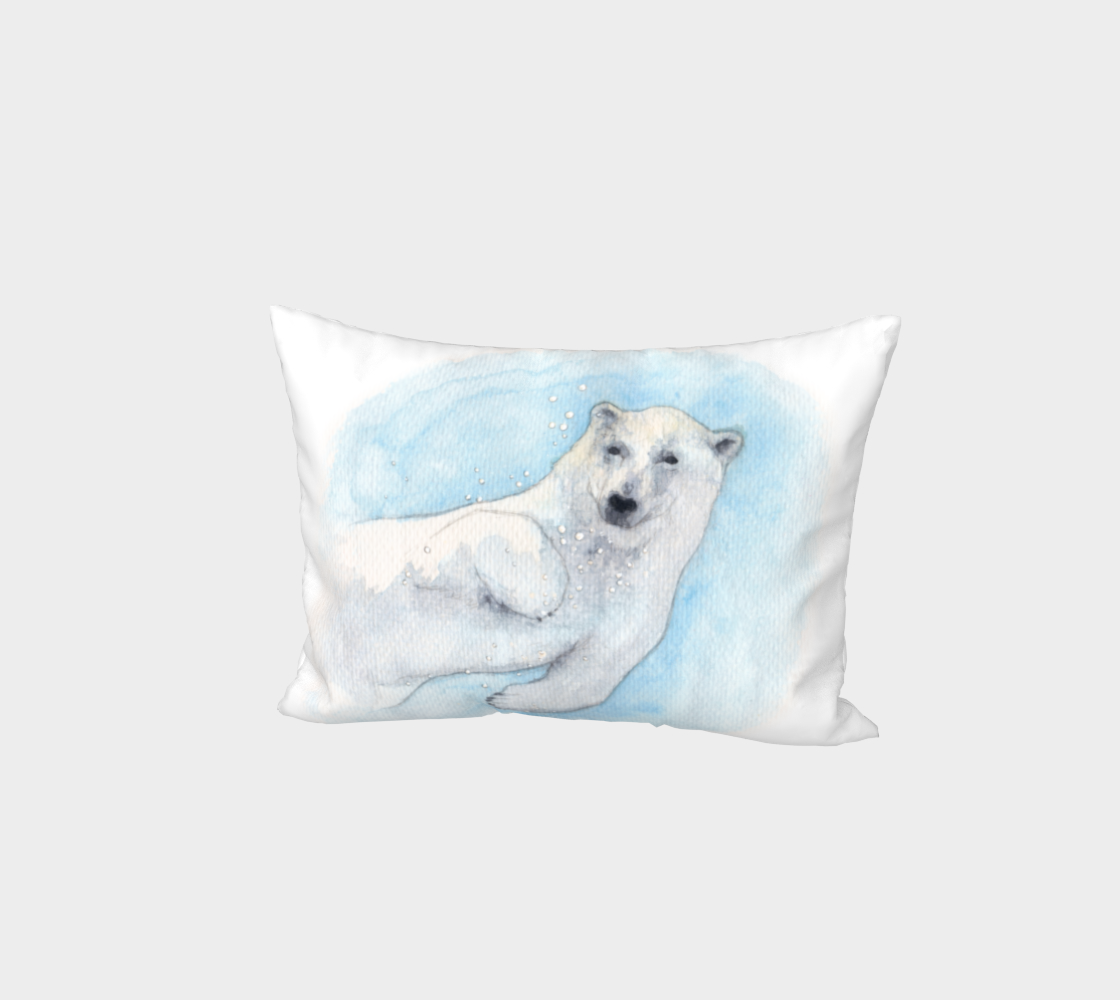 Polar bear underwater Bed Pillow Sham preview