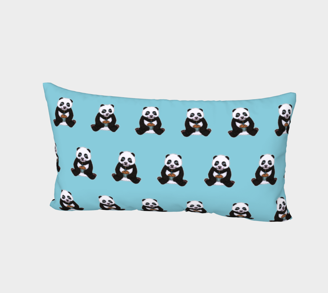 Aperçu de Baby panda's birthday pattern Bed Pillow Sham #2