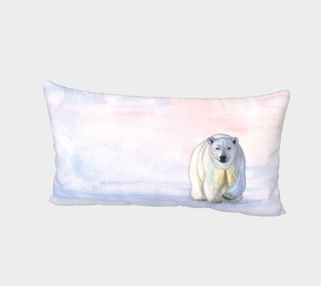 Polar bear in the icy dawn Bed Pillow Sham preview #2