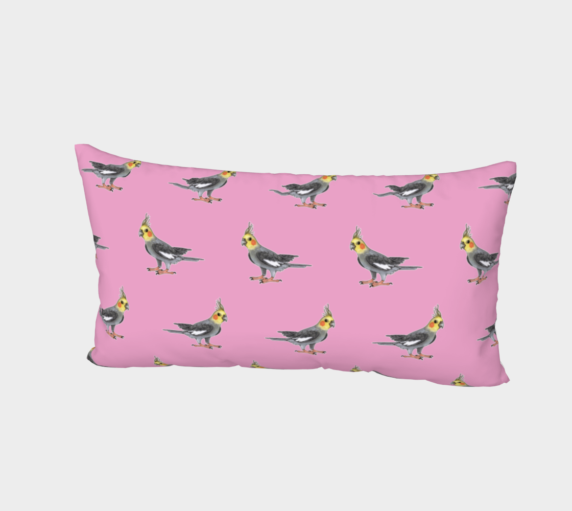 Cockatiel birds pattern Bed Pillow Sham thumbnail #3