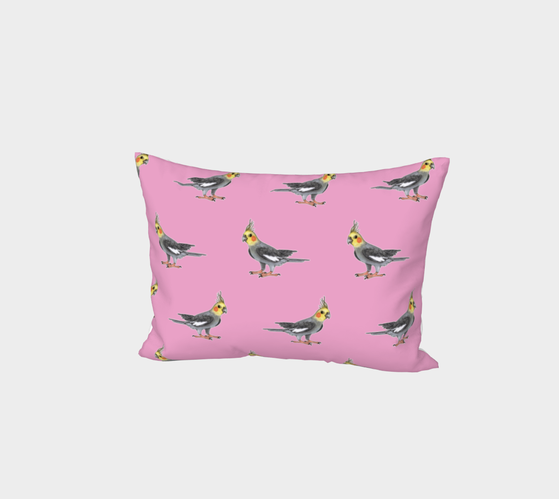 Cockatiel birds pattern Bed Pillow Sham thumbnail #2