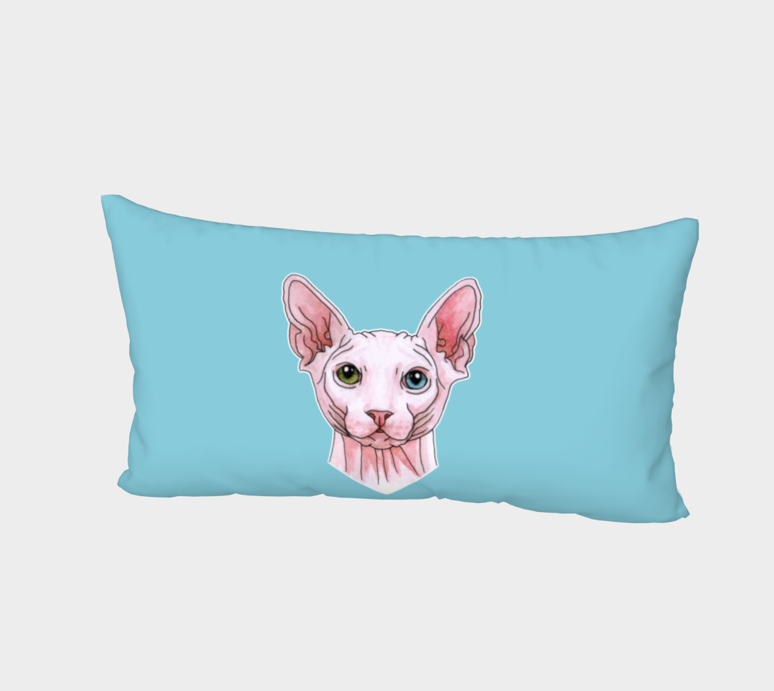 Aperçu de Sphynx cat portrait Bed Pillow Sham #2