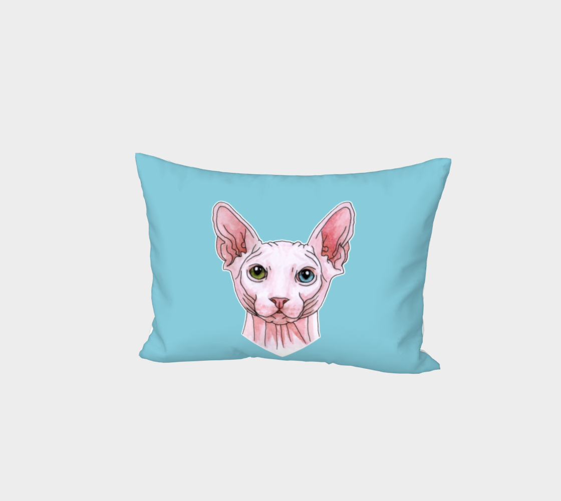 Sphynx cat portrait Bed Pillow Sham aperçu
