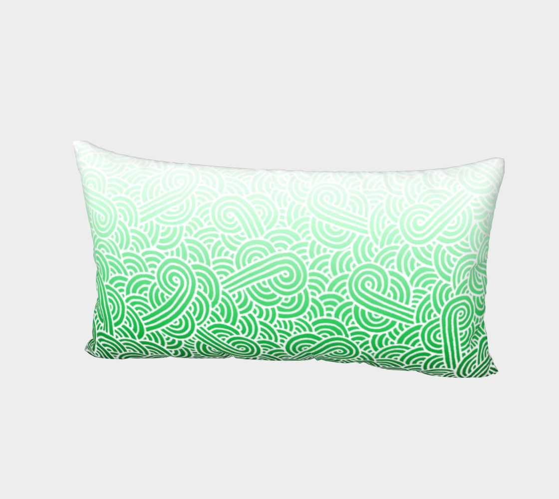 Ombré green and white swirls doodles Bed Pillow Sham preview #2