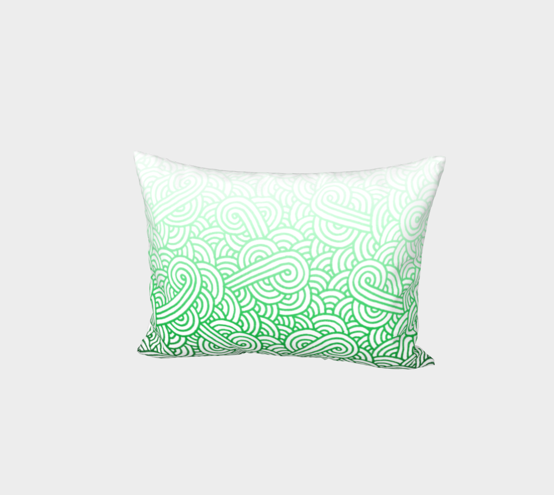 Gradient green and white swirls doodles Bed Pillow Sham preview #1