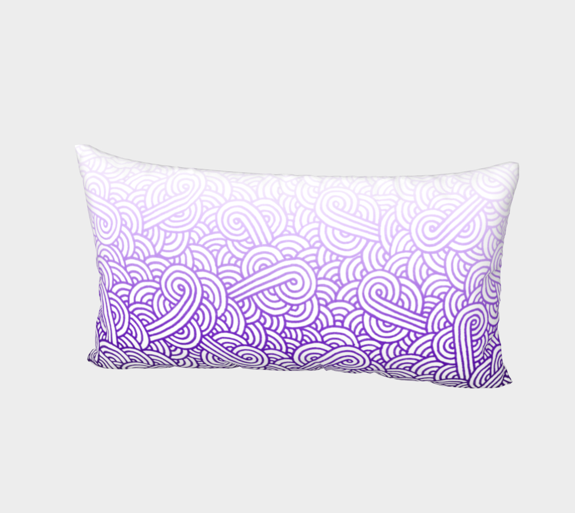 Gradient purple and white swirls doodles Bed Pillow Sham preview #2