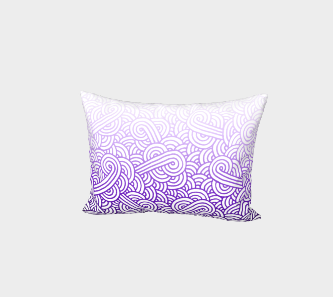 Gradient purple and white swirls doodles Bed Pillow Sham aperçu
