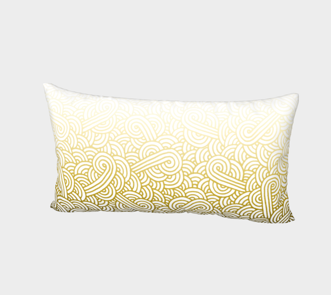 Gradient yellow and white swirls doodles Bed Pillow Sham preview #2