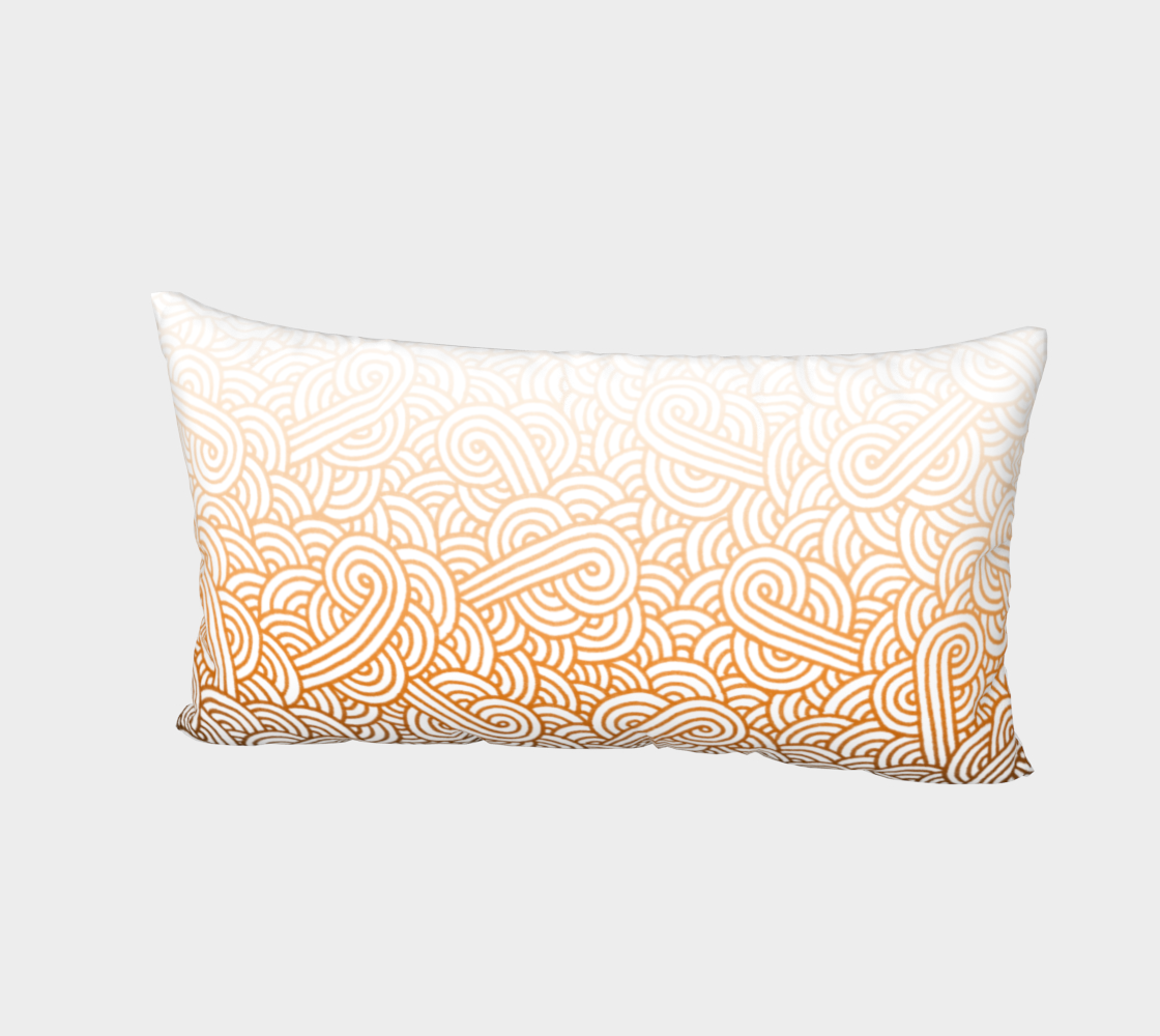 Gradient orange and white swirls doodles Bed Pillow Sham preview #2